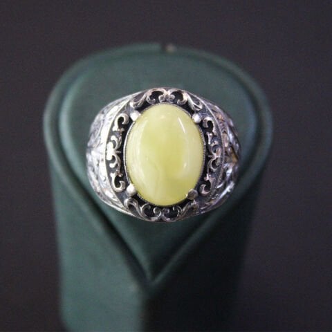 El Yapımı Kalem İşçiliği Gümüş Kaliningrad Erkek Yüzük-7