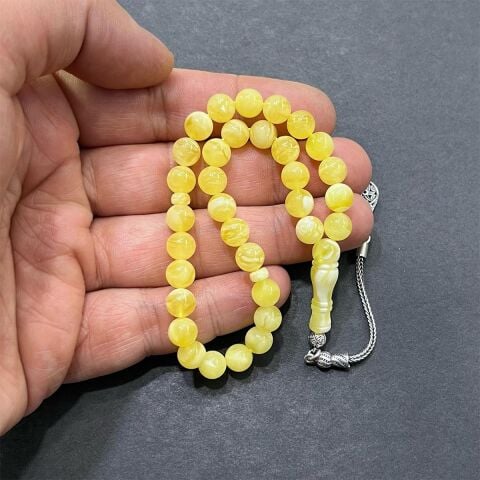 Akça Kaliningrad Damla Küre Kehribar Tespih 7 (mm)