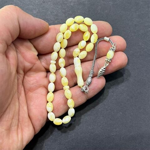 Akça Kaliningrad Damla Kehribar Beyzi Tespih 5,5*8 (mm)