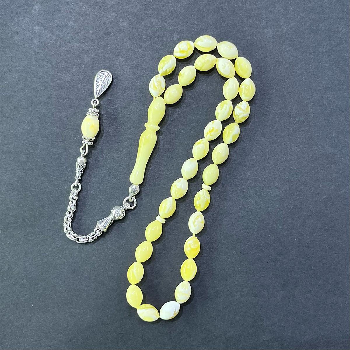 Akça Kaliningrad Damla Kehribar Beyzi Tespih 6,5*9,5 (mm)