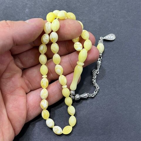 Akça Kaliningrad Damla Kehribar Beyzi Tespih 6,5*9,5 (mm)