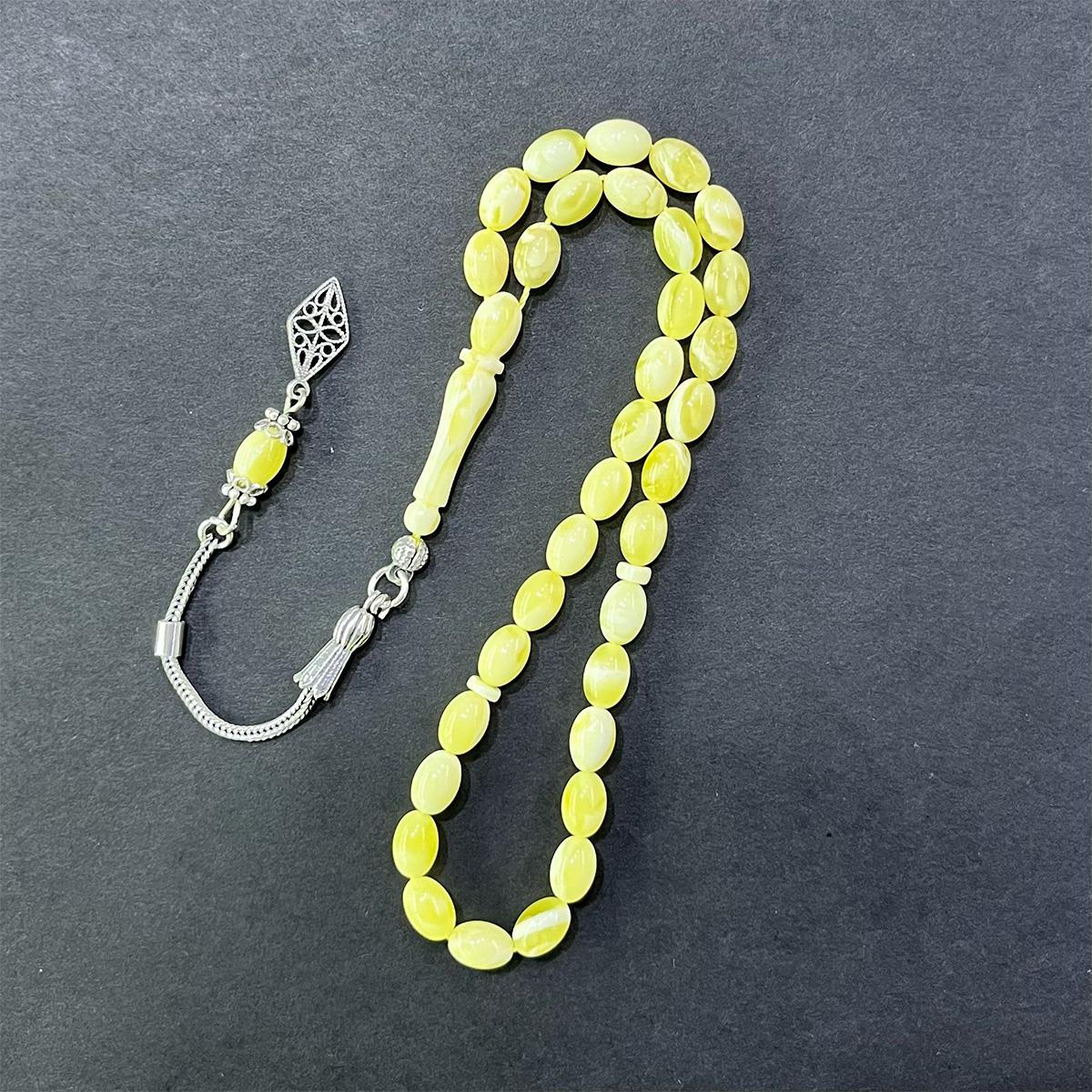 Akça Kaliningrad Damla Kehribar Beyzi Tespih 5.5*8 (mm)