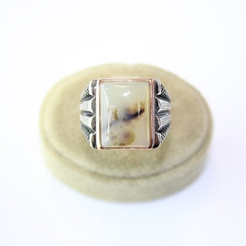 Yemen Akiği Gümüş Erkek Yüzük