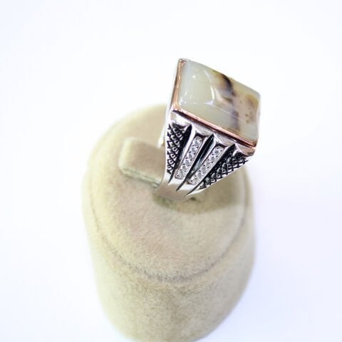 Yemen Akiği Gümüş Erkek Yüzük