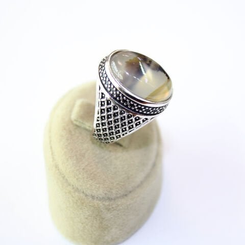 Yemen Akiği Gümüş Erkek Yüzük-1