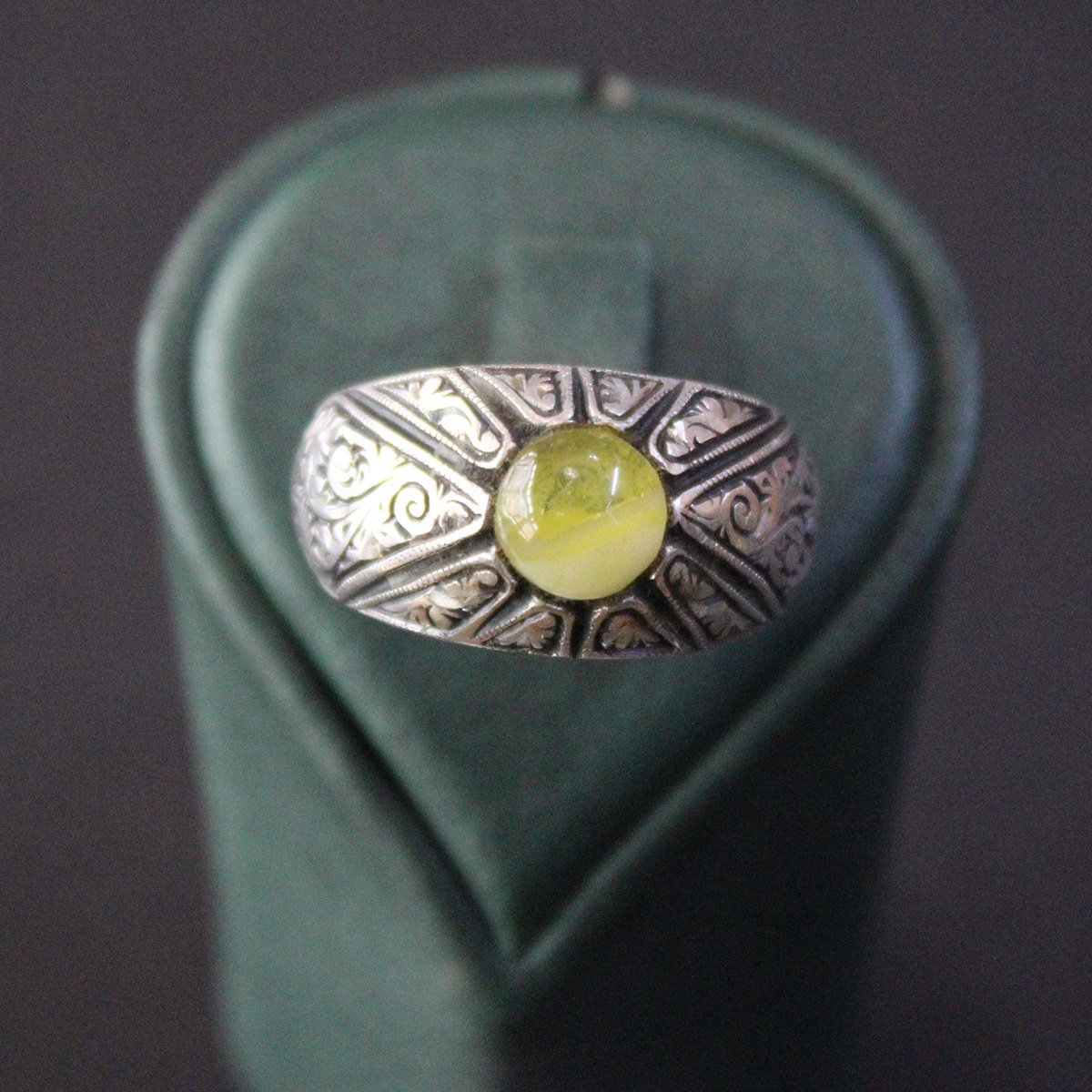 Kalem İşçiliği Gümüş Kaliningrad Damla Kehribar Erkek Yüzük