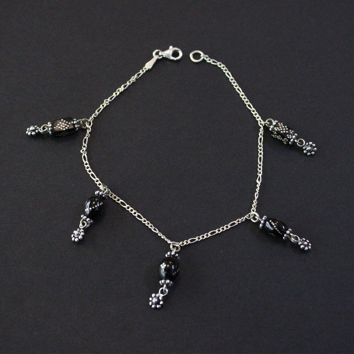 Oltu Taşı Gümüş Halhal -1