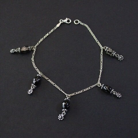 Oltu Taşı Gümüş Halhal -1