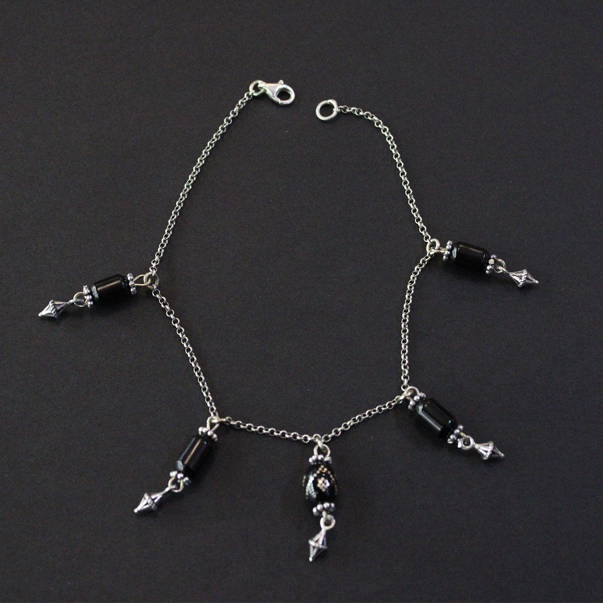 Oltu Taşı Gümüş Halhal -2