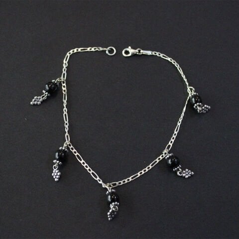 Oltu Taşı Gümüş Halhal -3