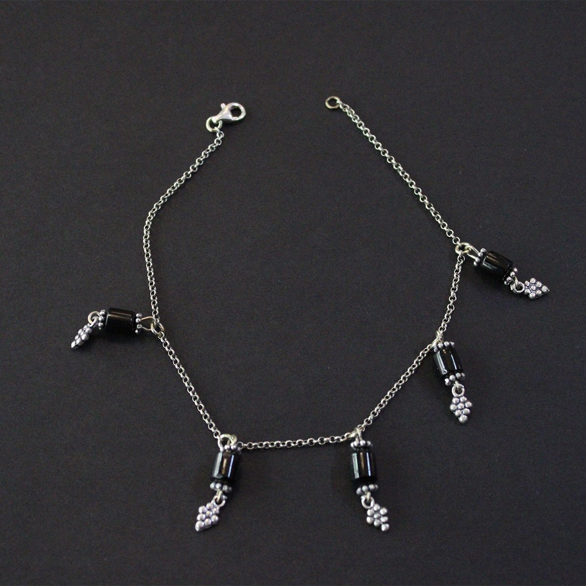 Oltu Taşı Gümüş Halhal -4