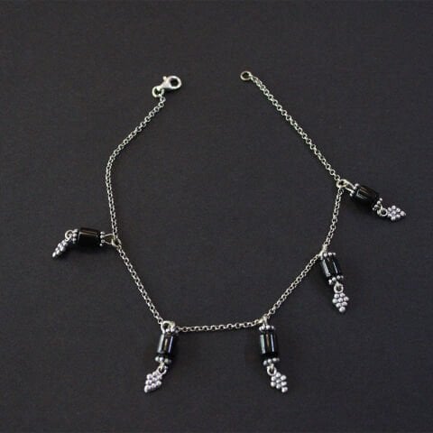 Oltu Taşı Gümüş Halhal -4