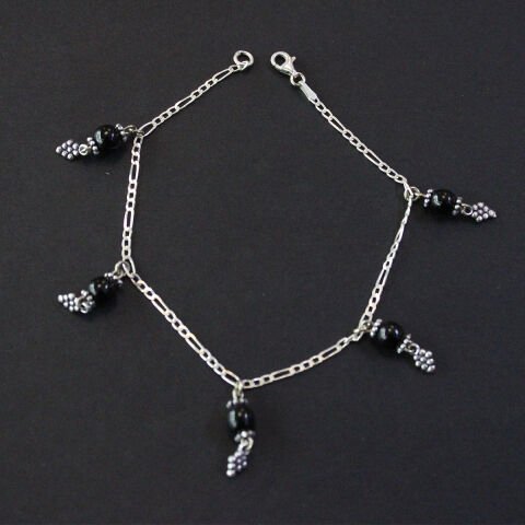 Oltu Taşı Gümüş Halhal -5