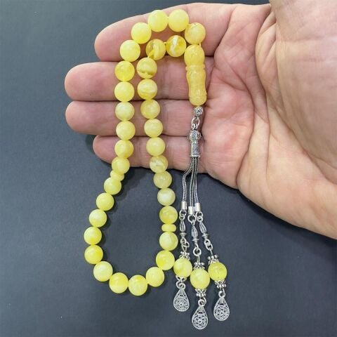 Akça Kaliningrad Damla Kehribar Küre Tespih 8 (mm)-1