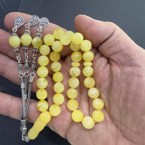 Akça Kaliningrad Damla Kehribar Küre Tespih 8 (mm)-1