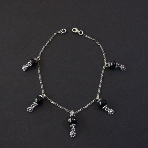 Oltu Taşı Gümüş Halhal -6