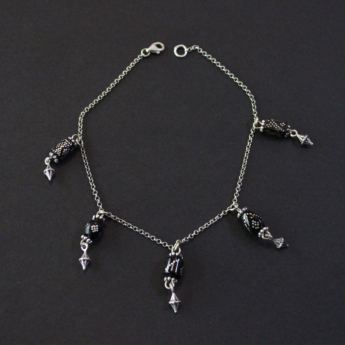 Oltu Taşı Gümüş Halhal -7