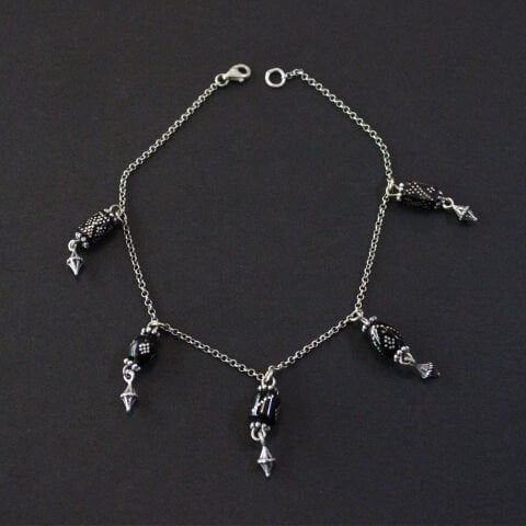 Oltu Taşı Gümüş Halhal -7