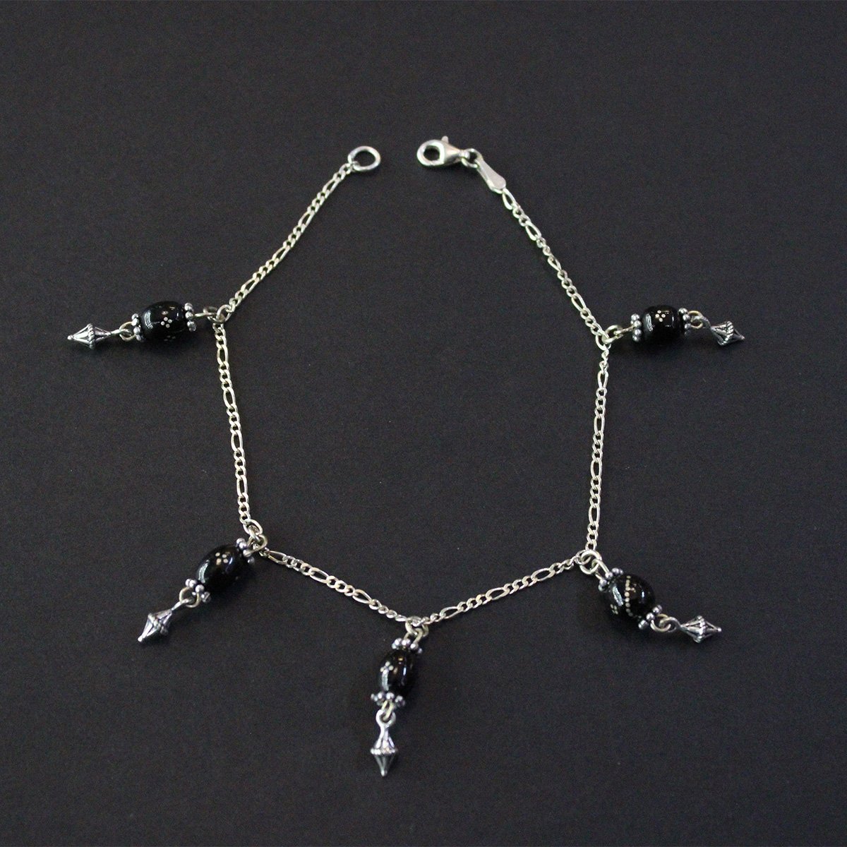 Oltu Taşı Gümüş Halhal -8