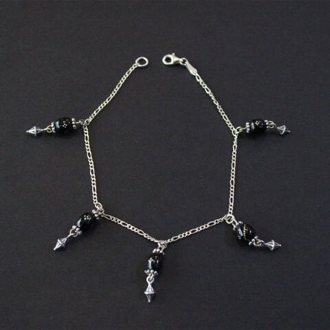 Oltu Taşı Gümüş Halhal -8