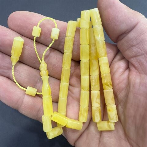 Yerli Atölye İşçiliği Kaliningrad Damla Kehribar Tespih Kesme 6*10,5 (mm)