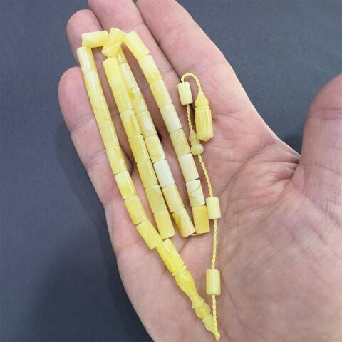 Akça Yerli Atölye İşçiliği Kaliningrad Damla Kehribar Tespih Kesme 6*10,5 (mm)