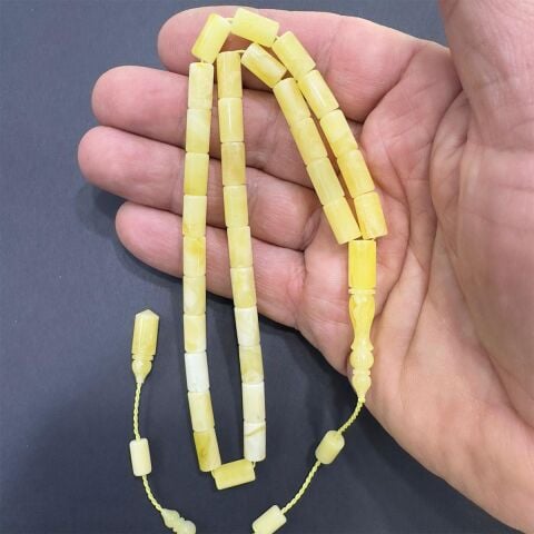 Akça Yerli Atölye İşçiliği Kaliningrad Damla Kehribar Tespih Kesme 6*10,5 (mm)