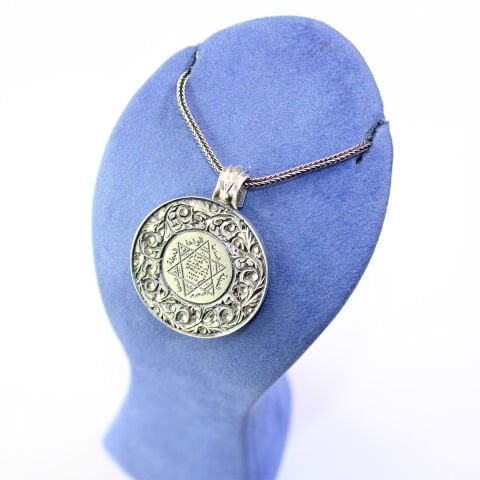 Çift Başlı Kartal Figürlü Kalem İşi Kolye