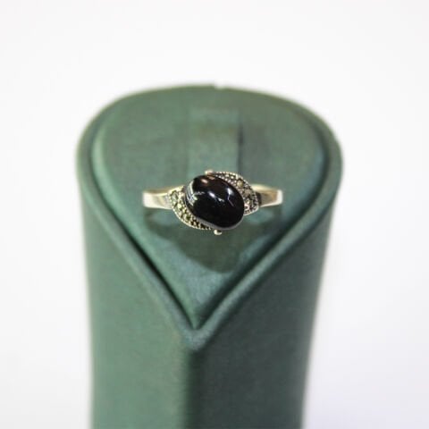 Oltu Taşlı Gümüş Markazit Yüzük-3