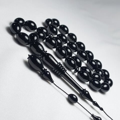 Usta İşçilikli Oltu Taşı Tespih 10*14 (mm)