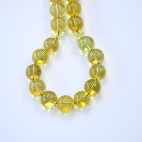 Dominik Damla Kehribar Tespih Küre Kesim 9 (mm)