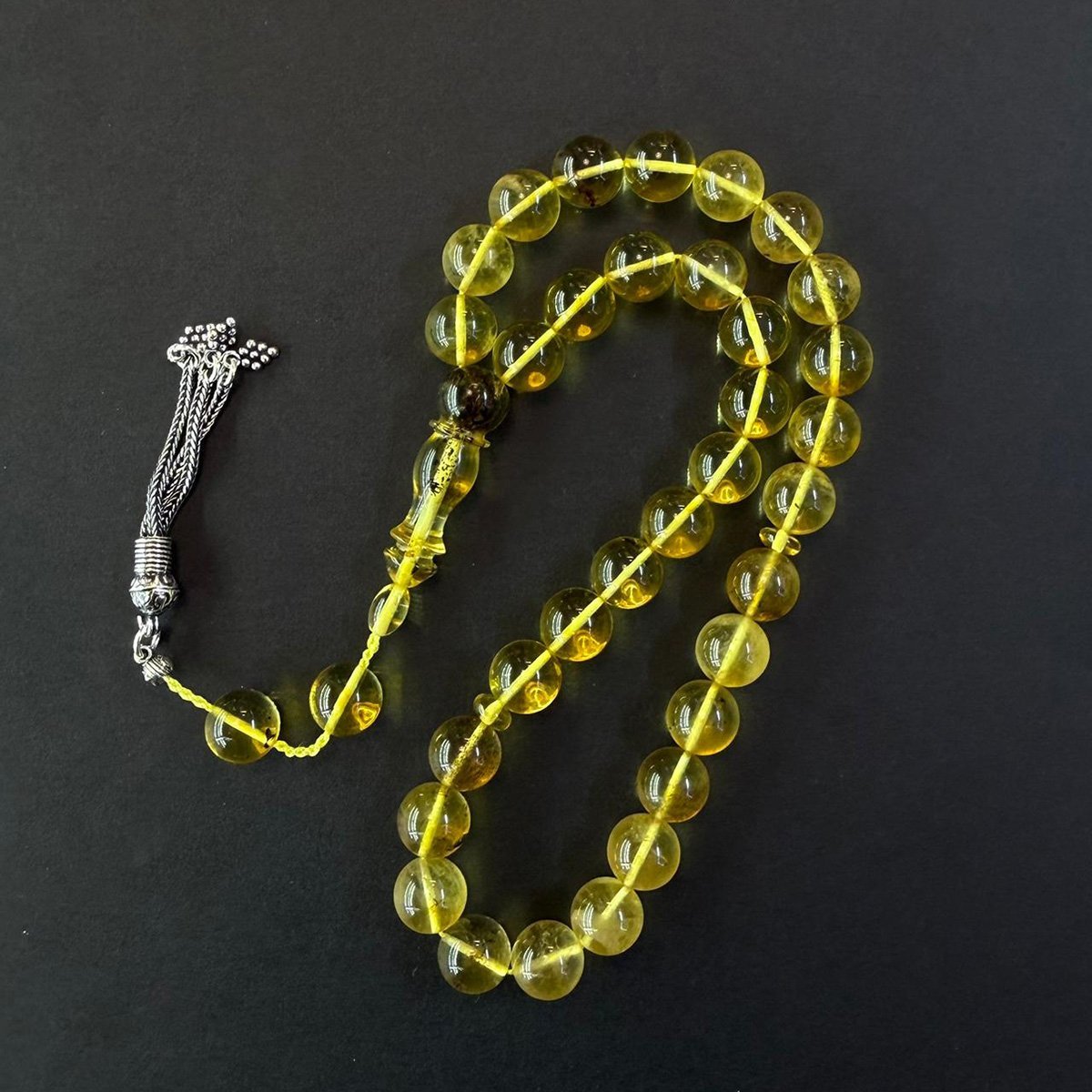 Şeffaf Kaliningrad Damla Kehribar Tespih 10 (mm)-1