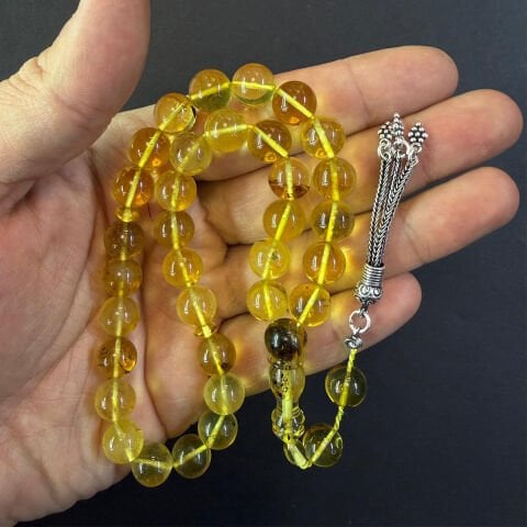 Şeffaf Kaliningrad Damla Kehribar Tespih 10 (mm)-1