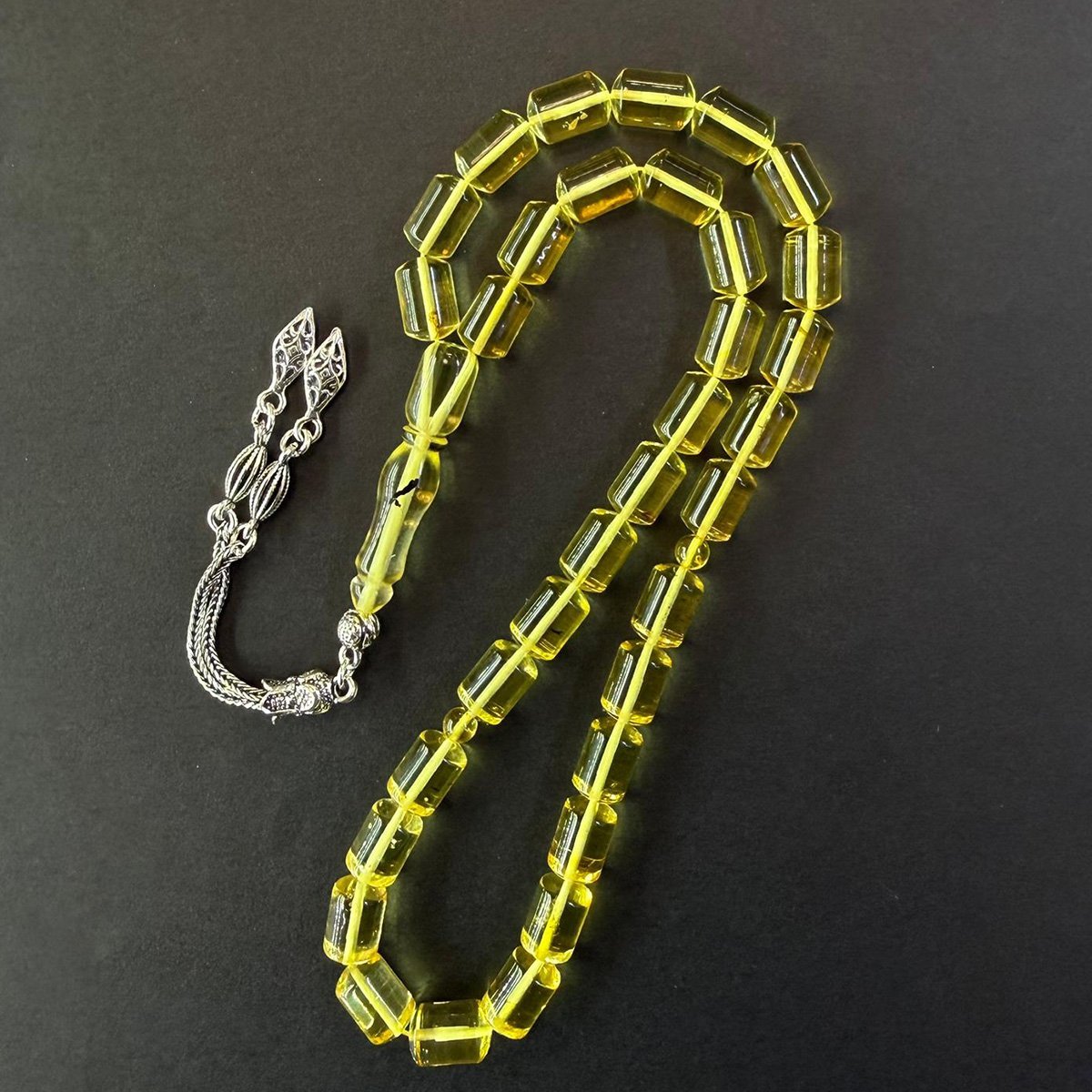 Şeffaf Kaliningrad Damla Kehribar Tespih 7*10,5 (mm)