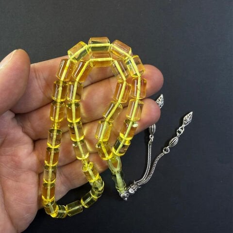 Şeffaf Kaliningrad Damla Kehribar Tespih 7*10,5 (mm)