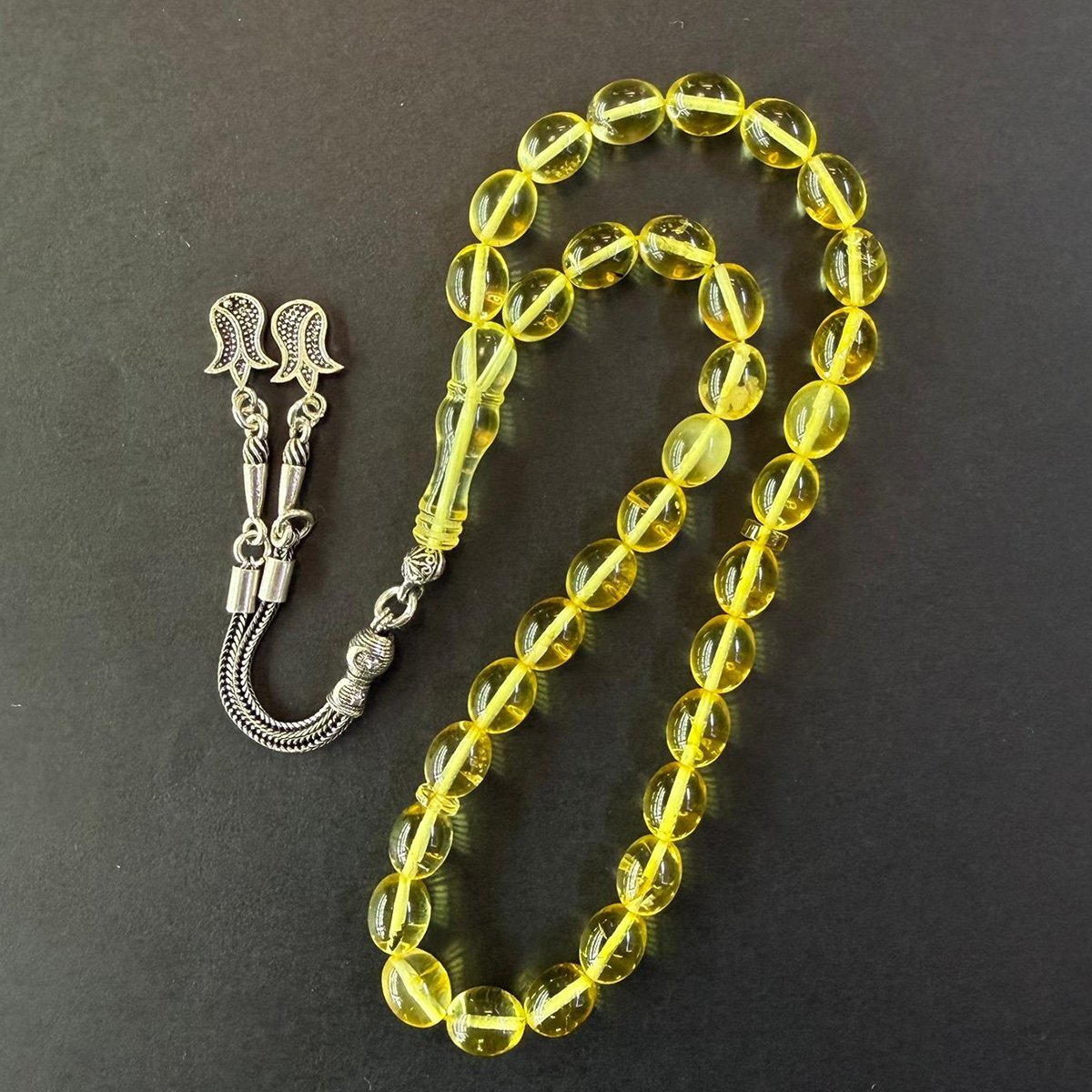 Şeffaf Kaliningrad Damla Kehribar Tespih 7*8,5 (mm)