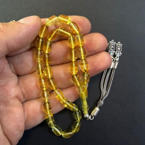 Şeffaf Kaliningrad Damla Kehribar Tespih 5,5*9 (mm)