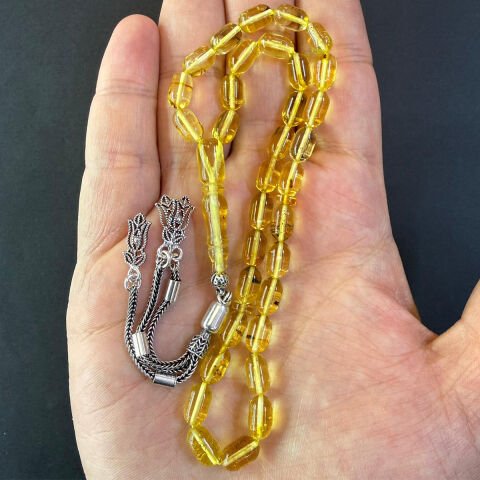 Şeffaf Kaliningrad Damla Kehribar Tespih 5,5*9 (mm)