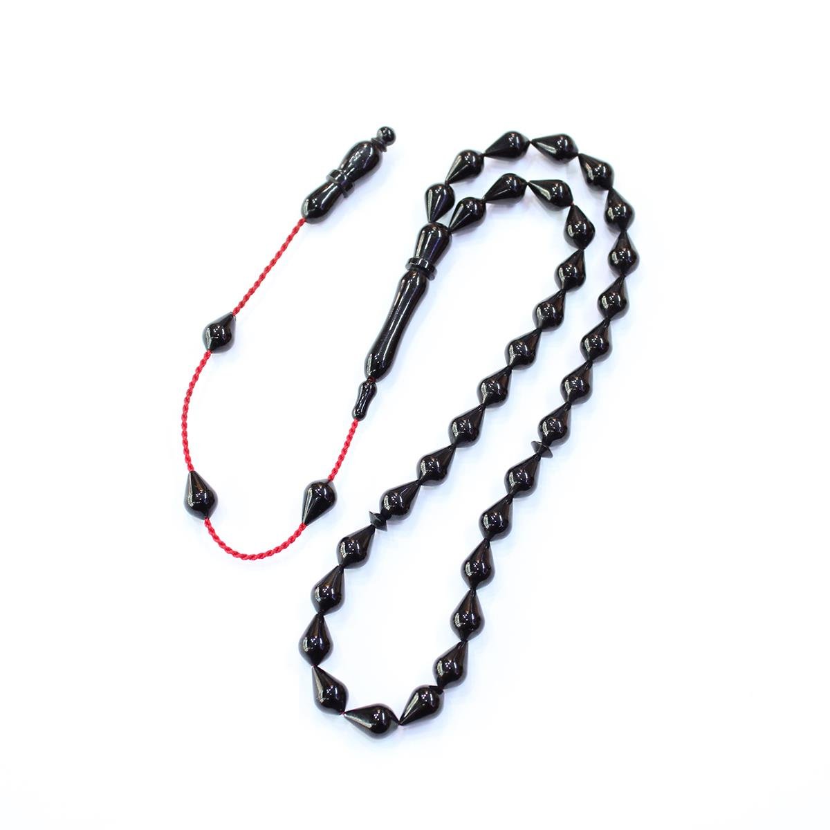 Sistem Püsküllü Oltu Taşı Tespih Damla Model