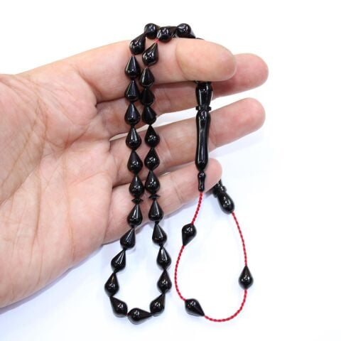 Sistem Püsküllü Oltu Taşı Tespih Damla Model