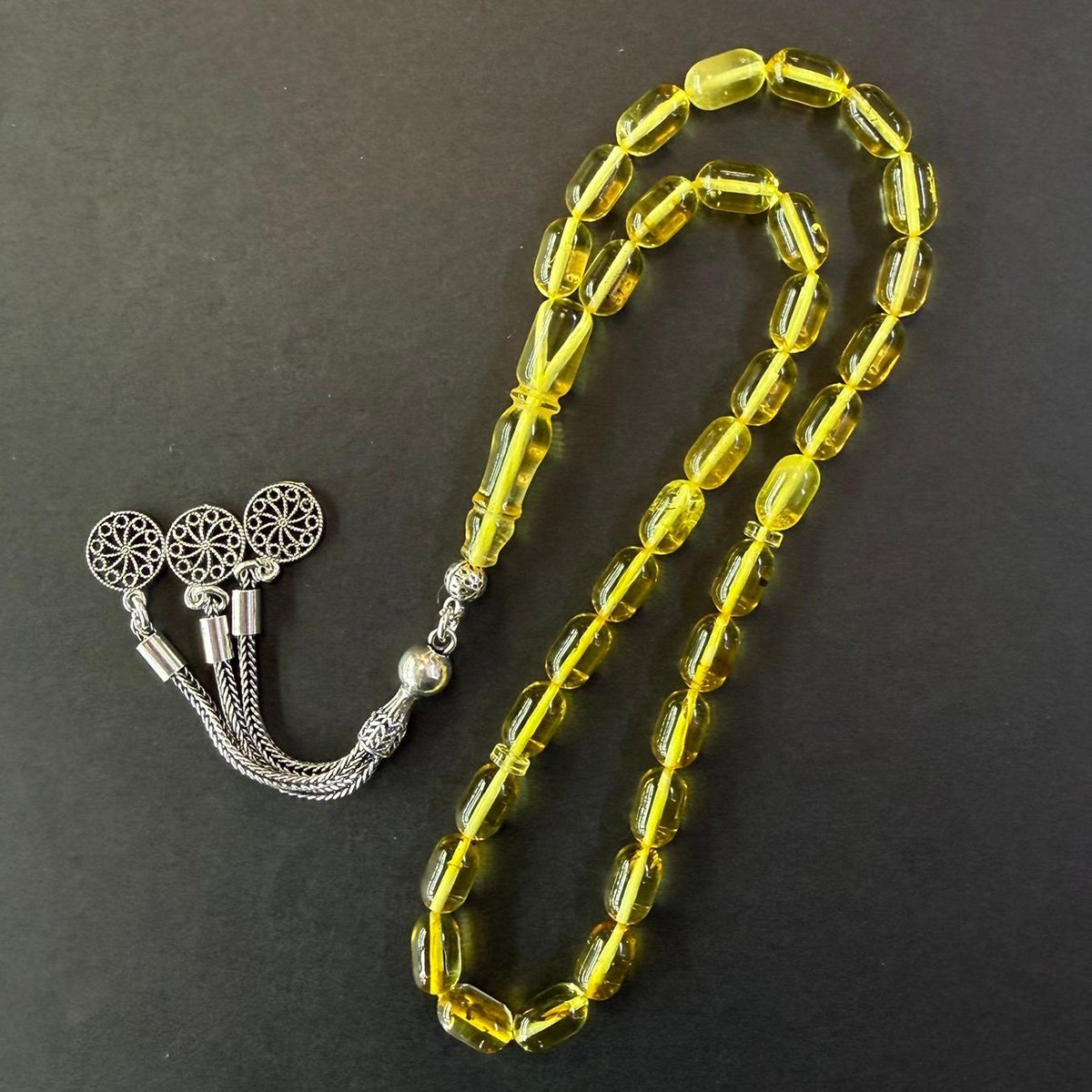 Şeffaf Kaliningrad Damla Kehribar Tespih 5,5*9 (mm)-1