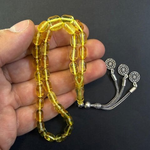 Şeffaf Kaliningrad Damla Kehribar Tespih 5,5*9 (mm)-1