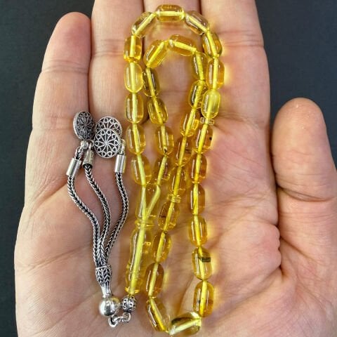 Şeffaf Kaliningrad Damla Kehribar Tespih 5,5*9 (mm)-1