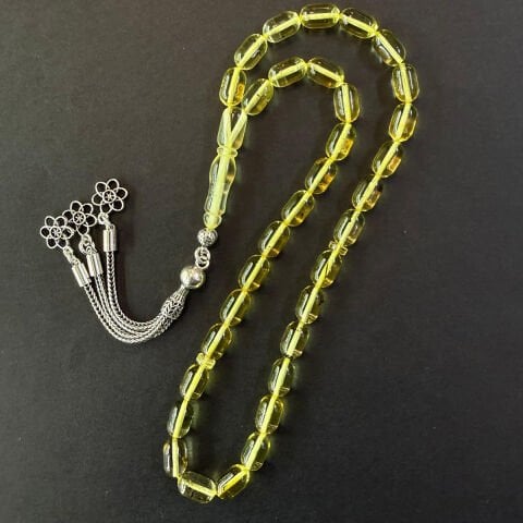 Şeffaf Kaliningrad Damla Kehribar Tespih 5,5*9 (mm)-2