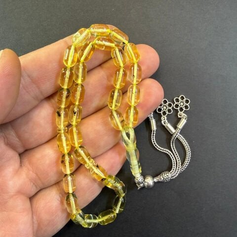 Şeffaf Kaliningrad Damla Kehribar Tespih 5,5*9 (mm)-2