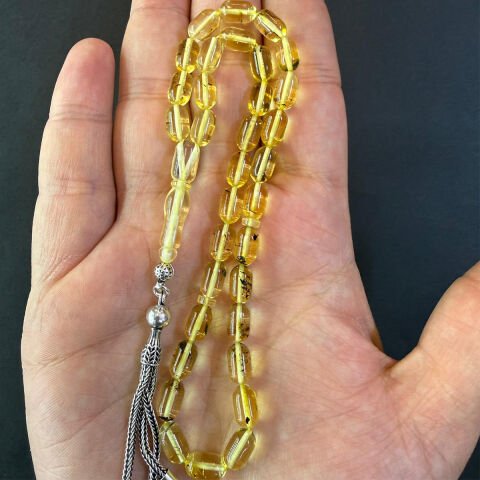 Şeffaf Kaliningrad Damla Kehribar Tespih 5,5*9 (mm)-2