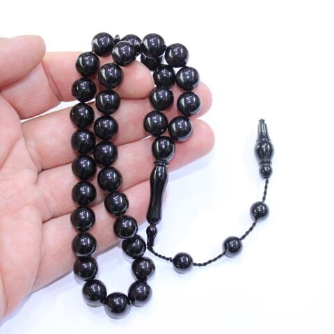 Sistem Püsküllü Oltu Taşı Tespih Küre Kesim 9 (mm)