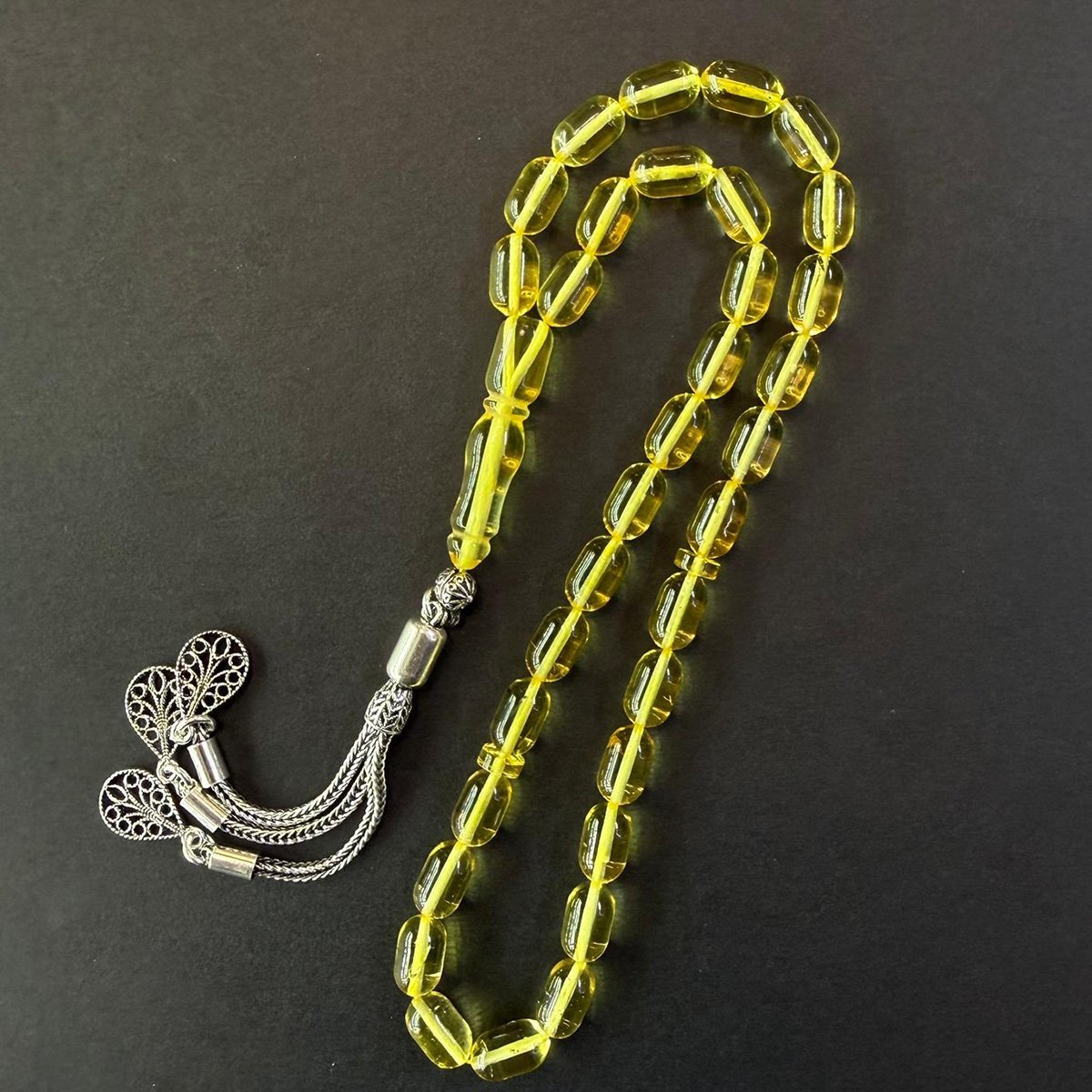 Şeffaf Kaliningrad Damla Kehribar Tespih 5,5*9 (mm)-3