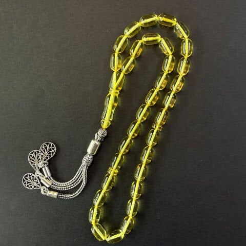 Şeffaf Kaliningrad Damla Kehribar Tespih 5,5*9 (mm)-3