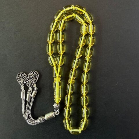 Şeffaf Kaliningrad Damla Kehribar Tespih 5,5*9 (mm)-3